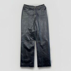 Bod & Christensen leather pants Women Size Medium / 10 Black Biker Moto Read*